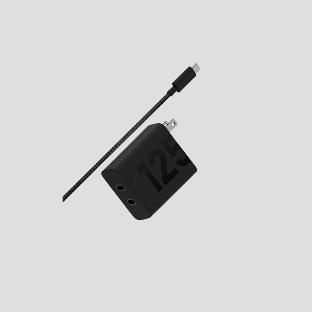 Cargador Motorola 125w Duo Tipo C Multidispositivo Negro C/cable