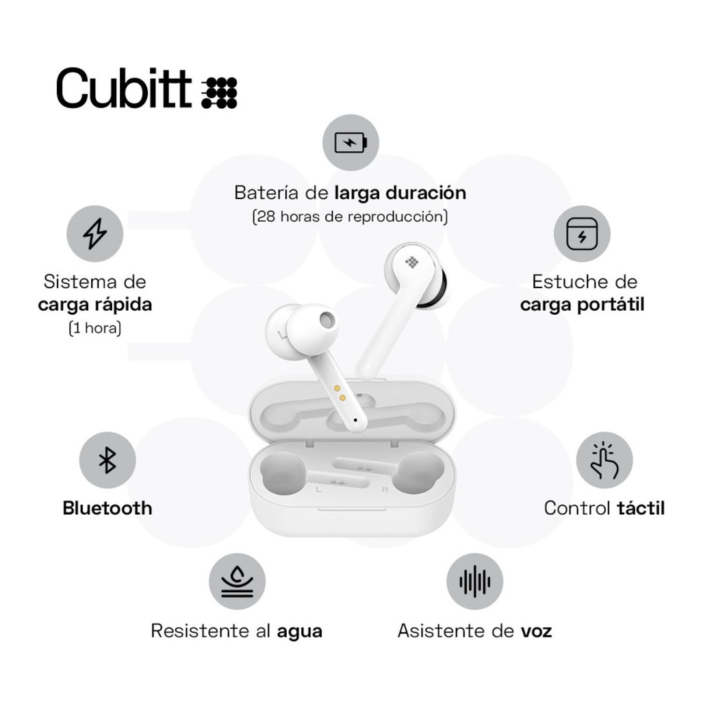 Earbuds Cubitt True Wireless Gen 1 Blanco