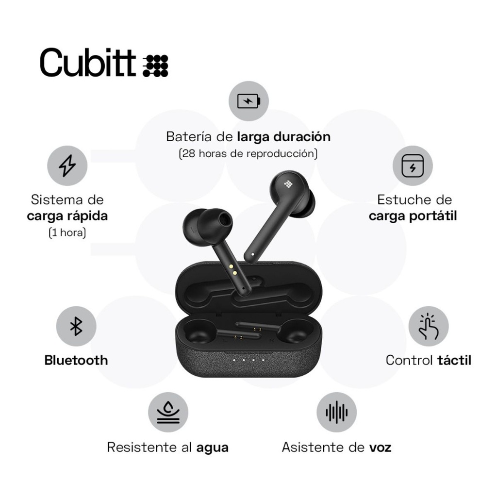 Earbuds Cubitt True Wireless Gen 1 Negro