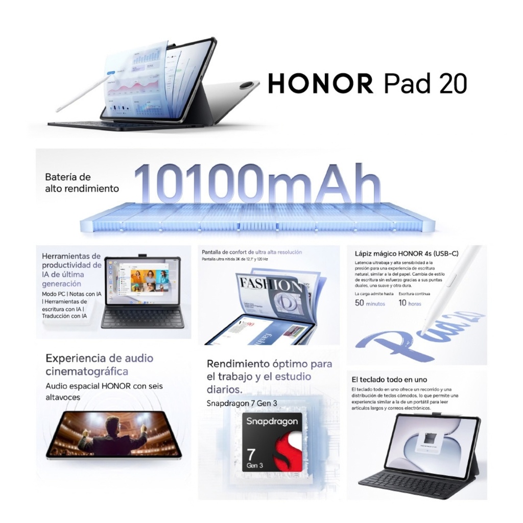 Combo Tablet Honor Pad 20 + Audífonos Honor Headphones Pro