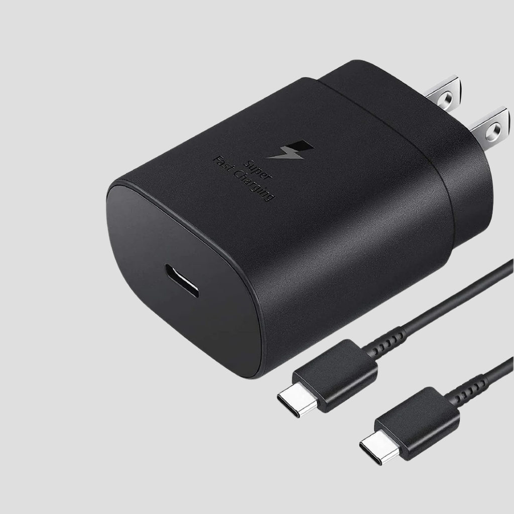 Cargador Samsung 25W Tipo C a Tipo C (Carga Rapida) Negro Retail C/Cable