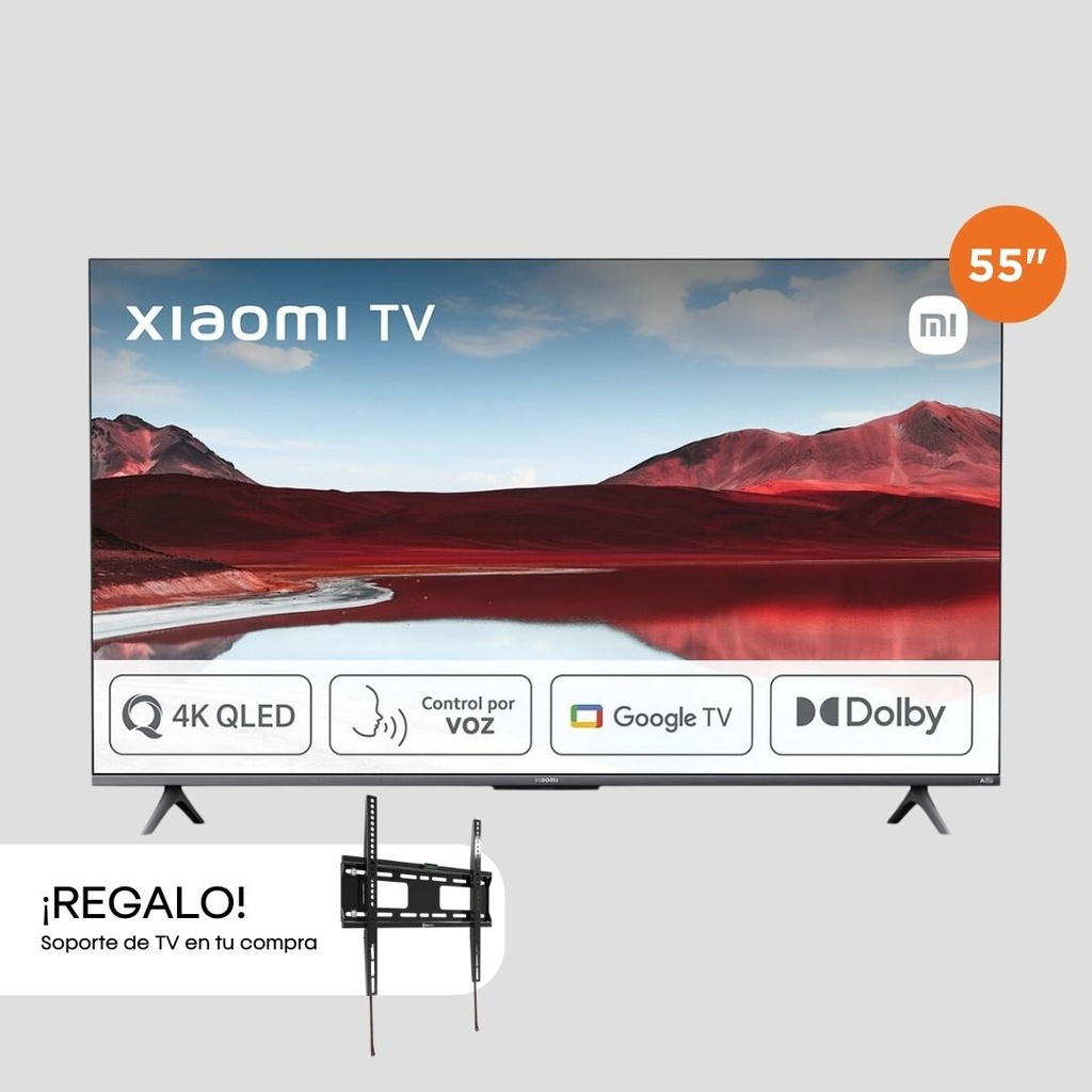 Combo Xiaomi TV 55" QLED + Soporte KlipXtreme