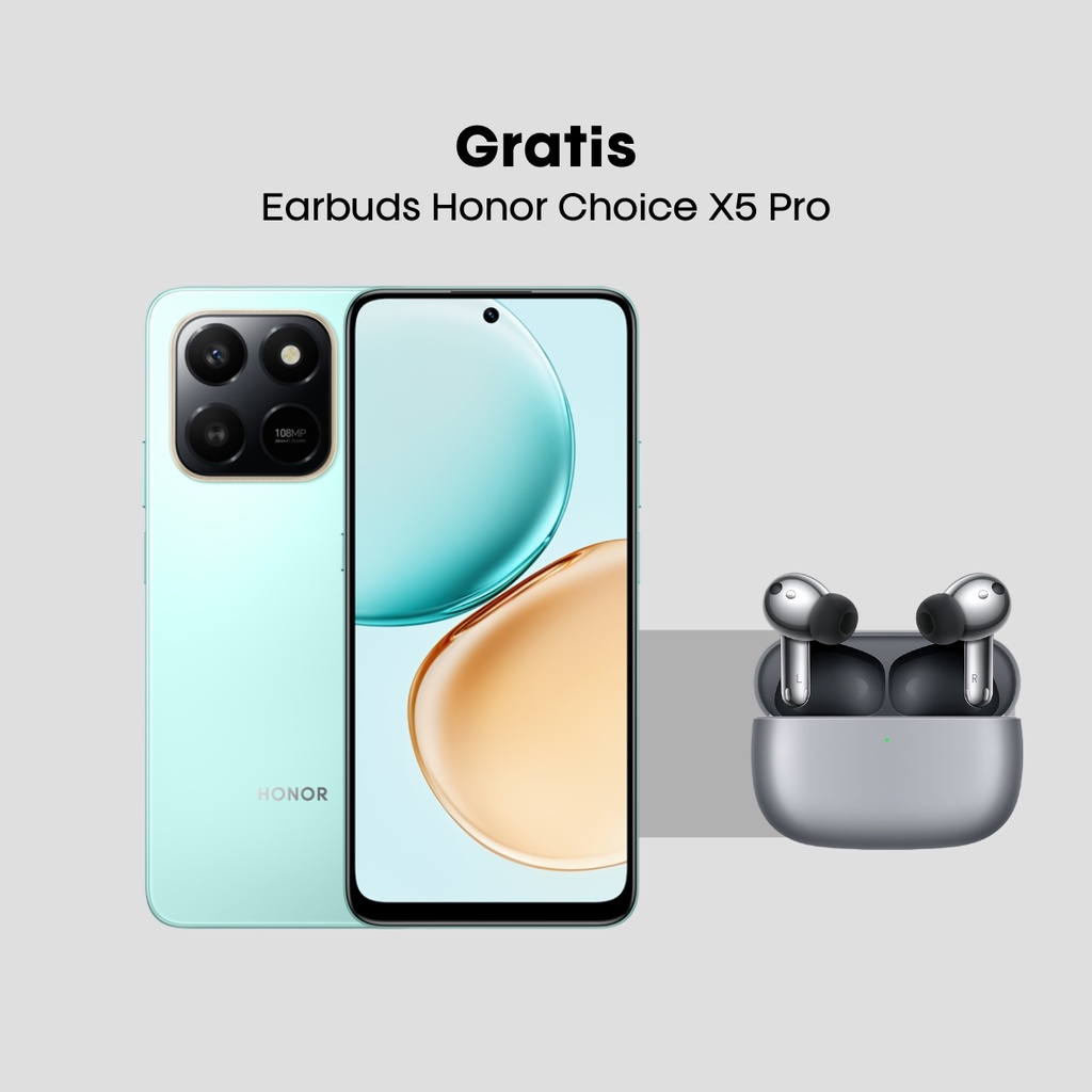 Combo Honor X7d 256GB + Earbuds Choice X5 Pro Gris