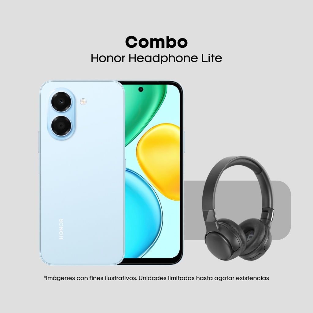 Combo Celular Honor X7e 256GB + Audífonos Honor Choice Headphones Lite