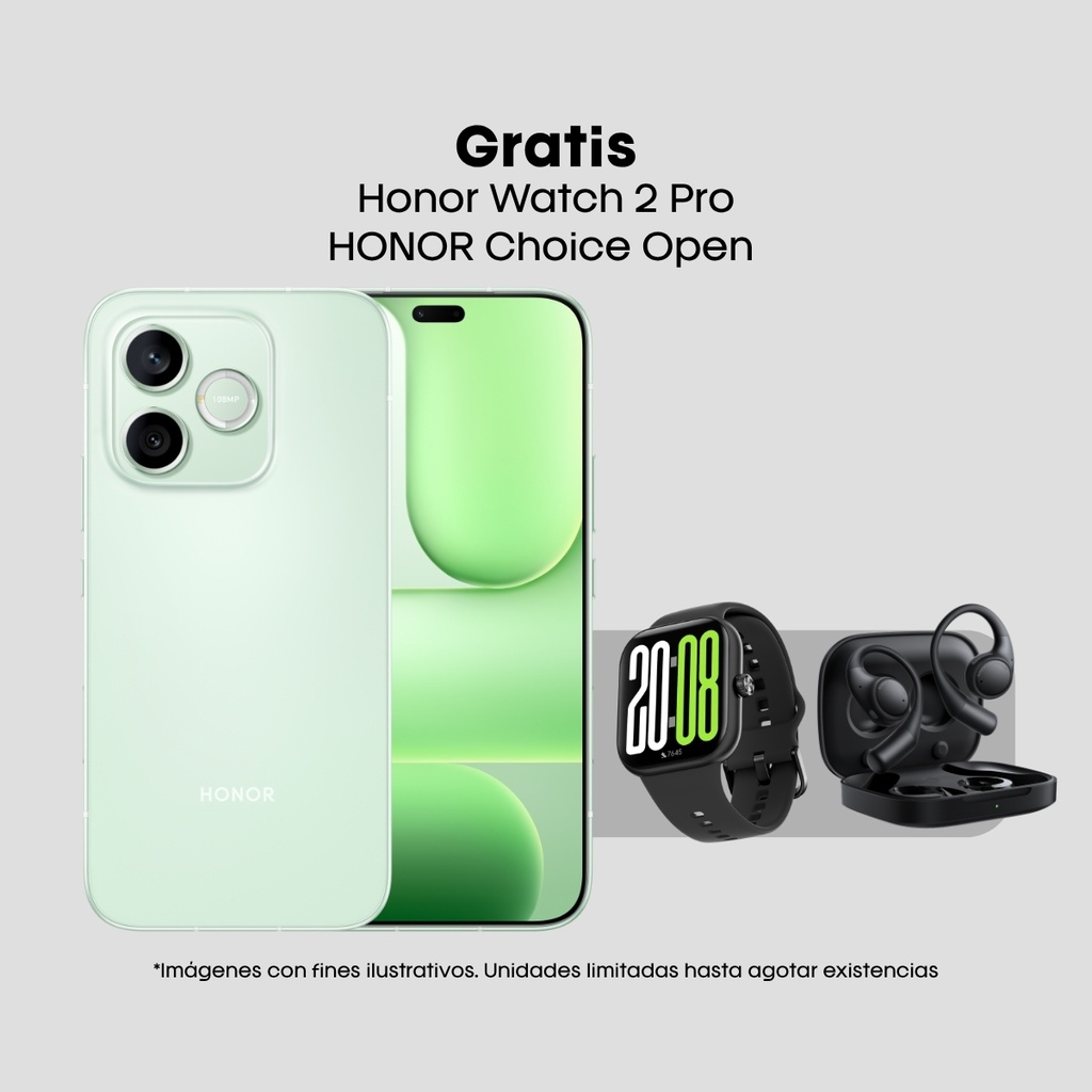 Combo Honor 600e 512GB + Reloj Honor 2 pro + Earbuds Honor Choice Open