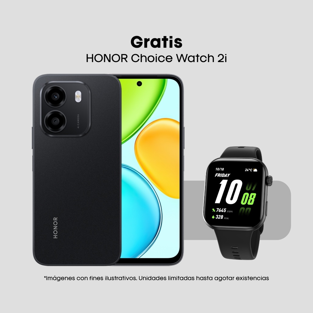 Combo Celular Honor X6e 256GB + Reloj Honor 2i