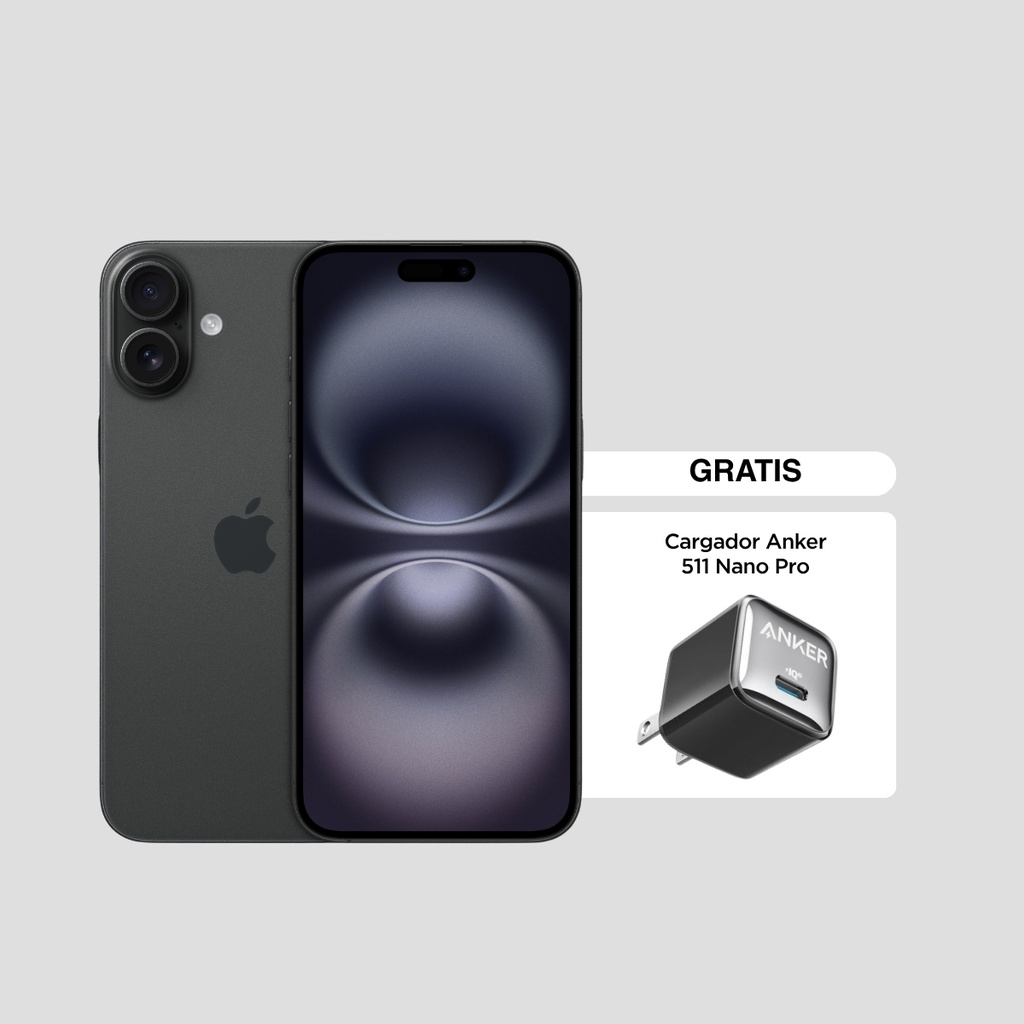 Combo Celular Iphone 16 128GB + Cargador Anker 511 Nano Pro