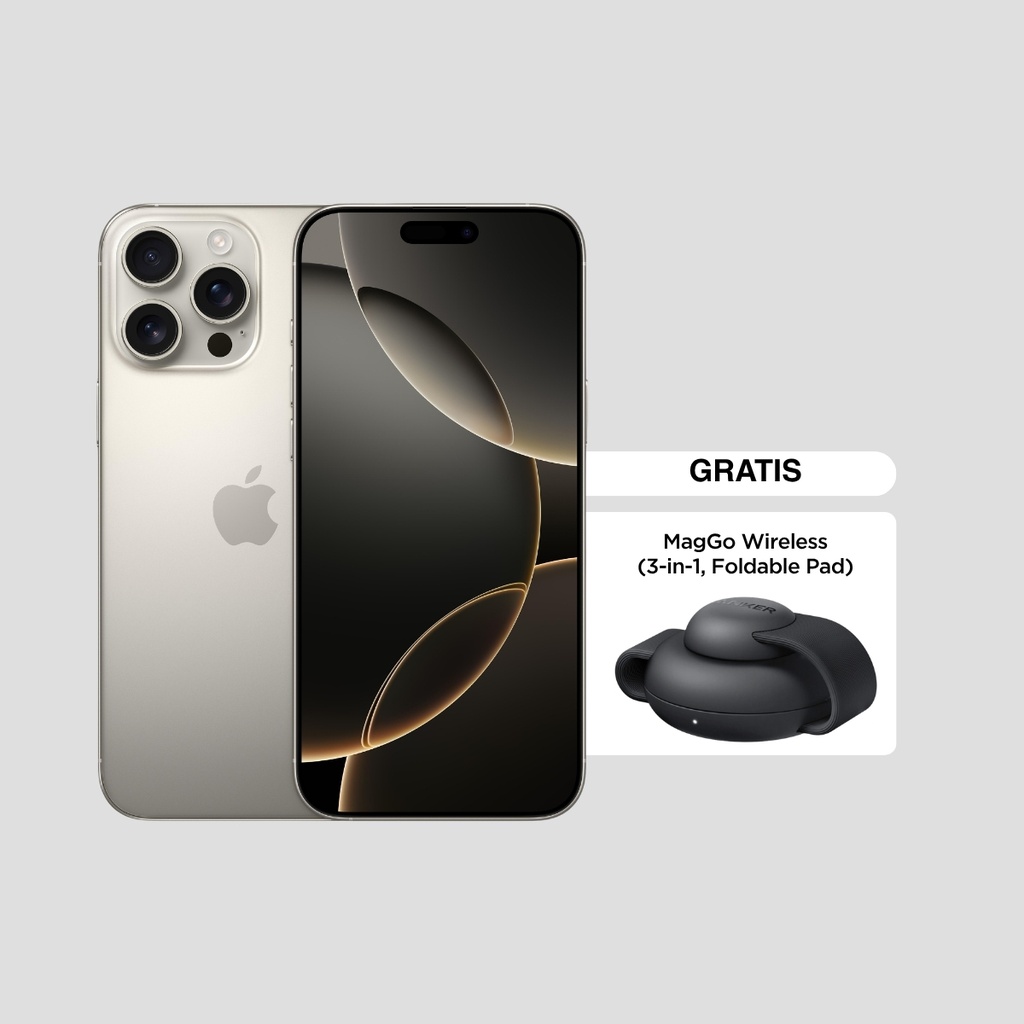 Combo Celular Iphone 16 Pro Max liberado 256GB + Base de carga Anker MagGo Wireless 3 en 1 Plegable