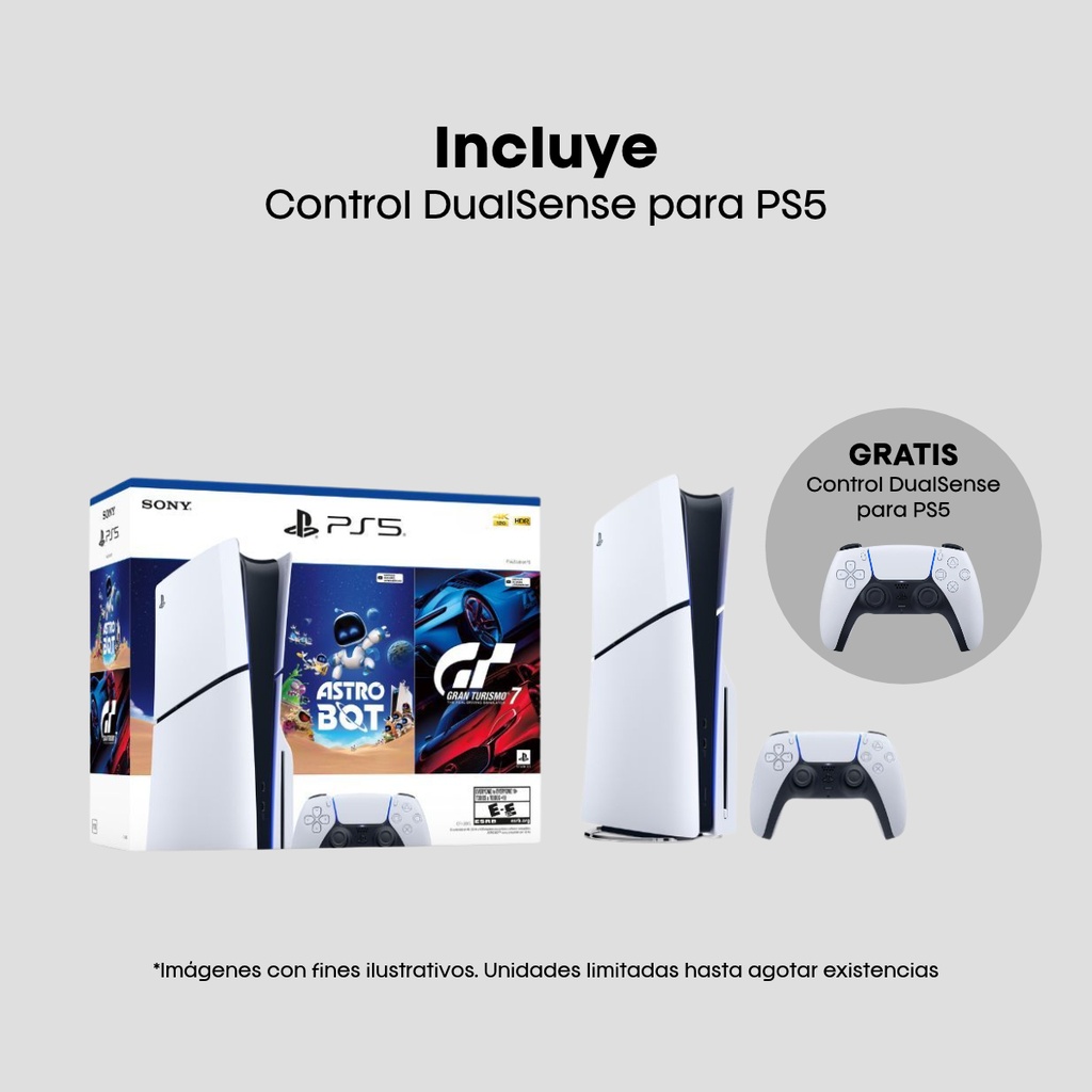 Consola Sony PlayStation 5 Slim  Disc Jap Astro Bot y Gran Turismo + Control Sony PS5 DualSense